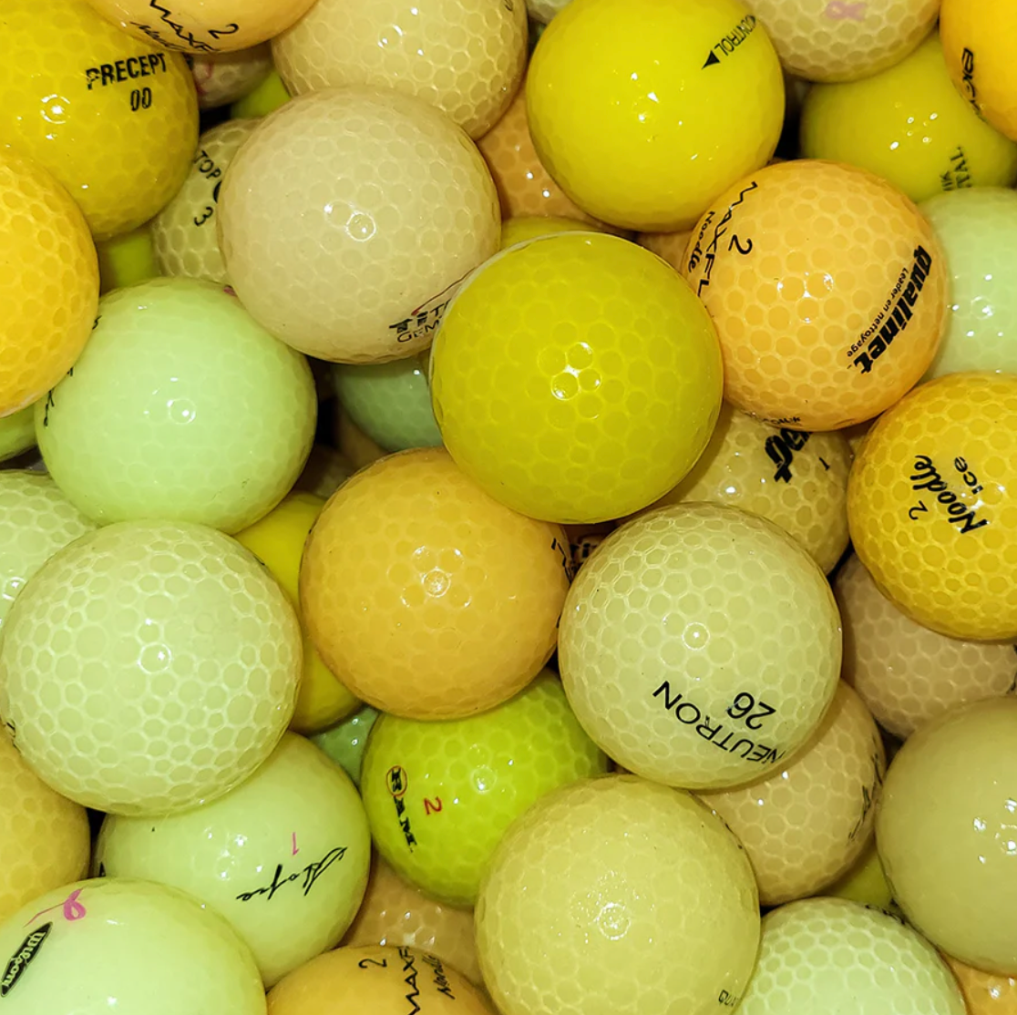 Grade B Assorted Used Yellow Golf Balls 50ct/25ct