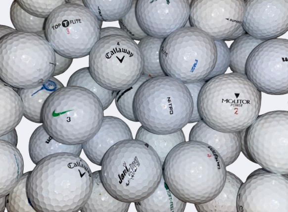 Grade B Assorted White Used Golf Balls 50ct